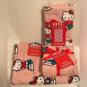 Hello Kitty Bath Towels 7 Piece Set/ 1 bath/2 hand towels/4 washcloths New W/tag